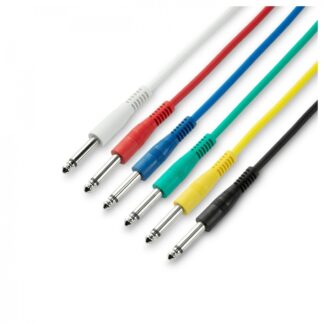 Adam Hall 3 STAR Unbalanced Set of 6 1/4" Jack TS Patch Cables 60cm