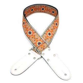 DSL JAC20 Jacquard Series Guitar Strap 2" Orange and White
