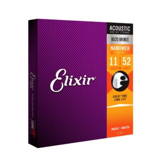 Elixir 11027 NANOWEB Custom Light Acoustic Strings 11-52