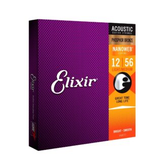Elixir 16077 NANOWEB Phosphor Bronze Medium Light 12-56
