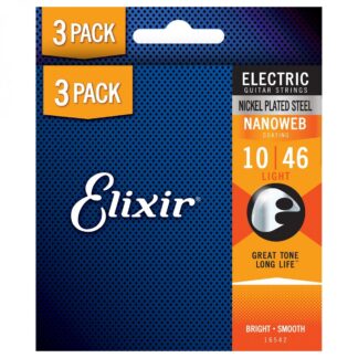 Elixir Nanoweb Guitar Strings 3 Pack 10-46