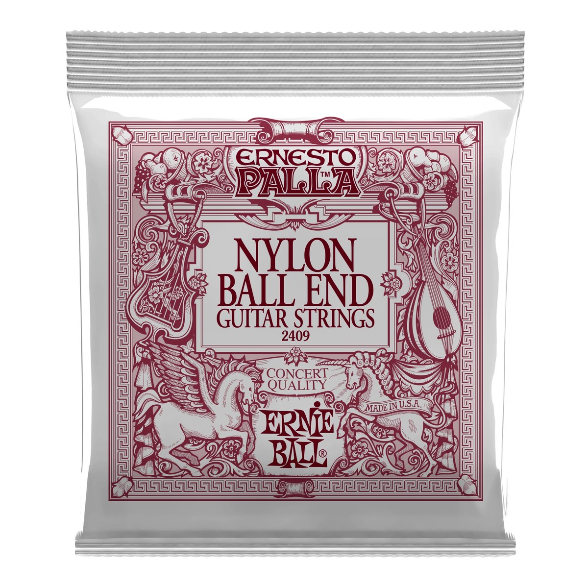 Ernie Ball 2409 Ernesto Palla Nylon Ball End Silver Set 28-42