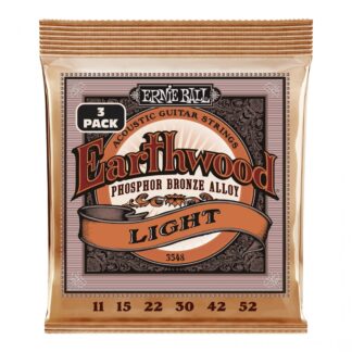 Ernie Ball P03548 Earthwood Phosphor Bronze Light 11-52 (3 Set Pack)