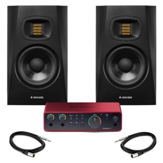 Focusrite Scarlett 2i2 4th Gen with ADAM Audio T5V Studio Monitors Pair
