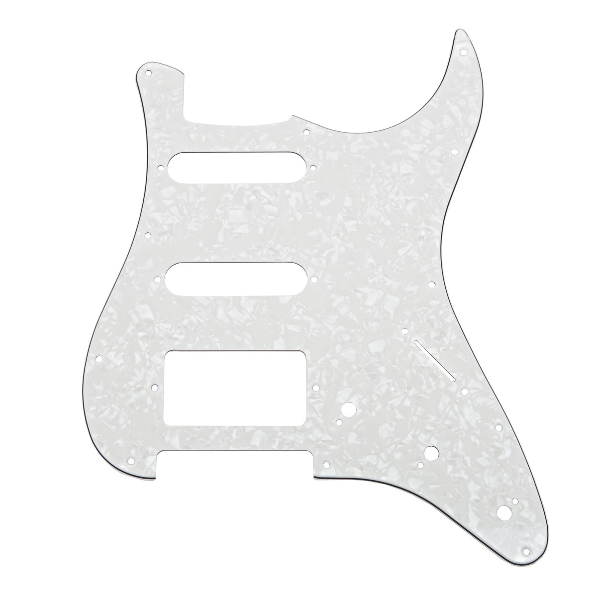 Guitarworks 11-Hole HSS Scratchplate White Pearloid