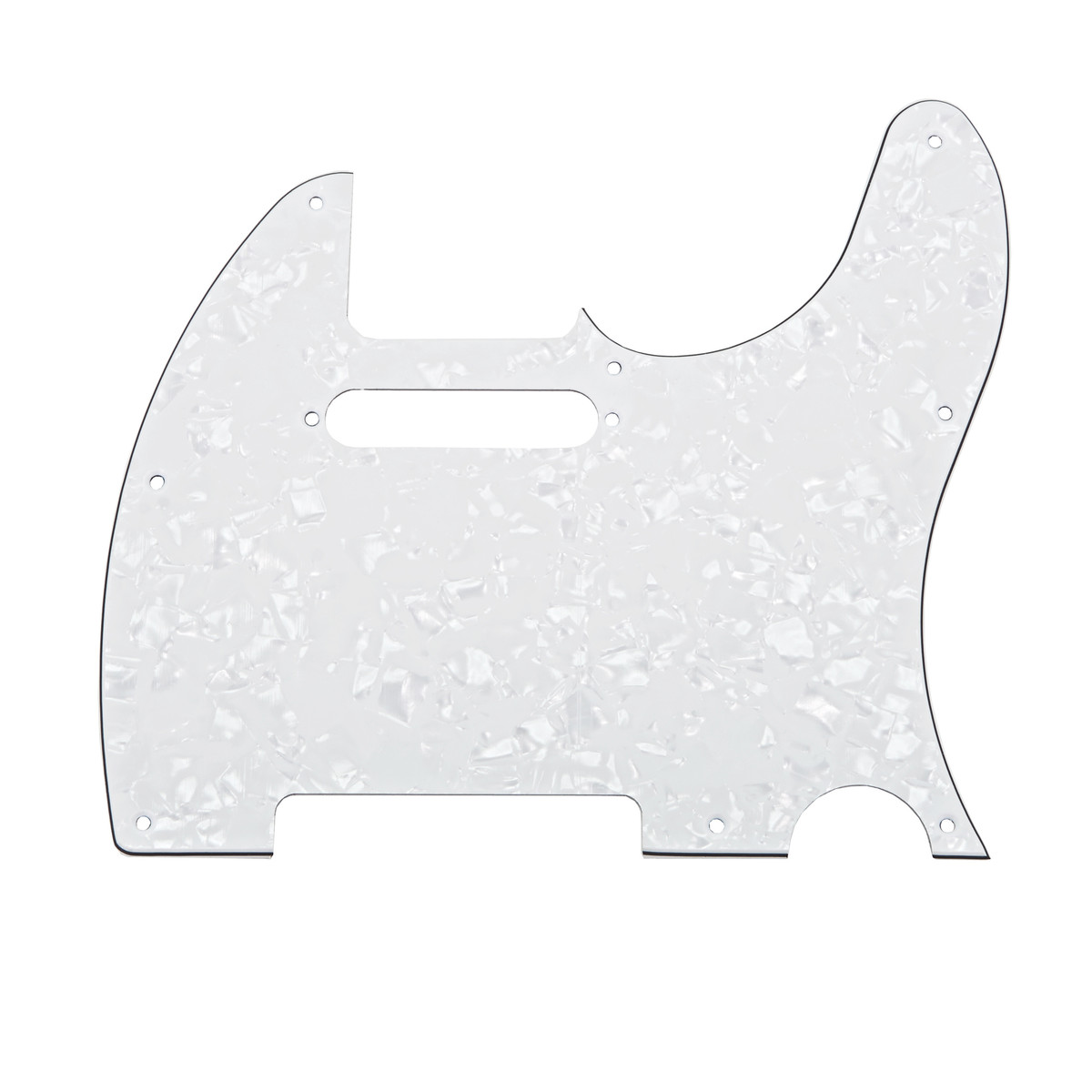 Guitarworks 8-Hole SS Scratchplate White Pearloid