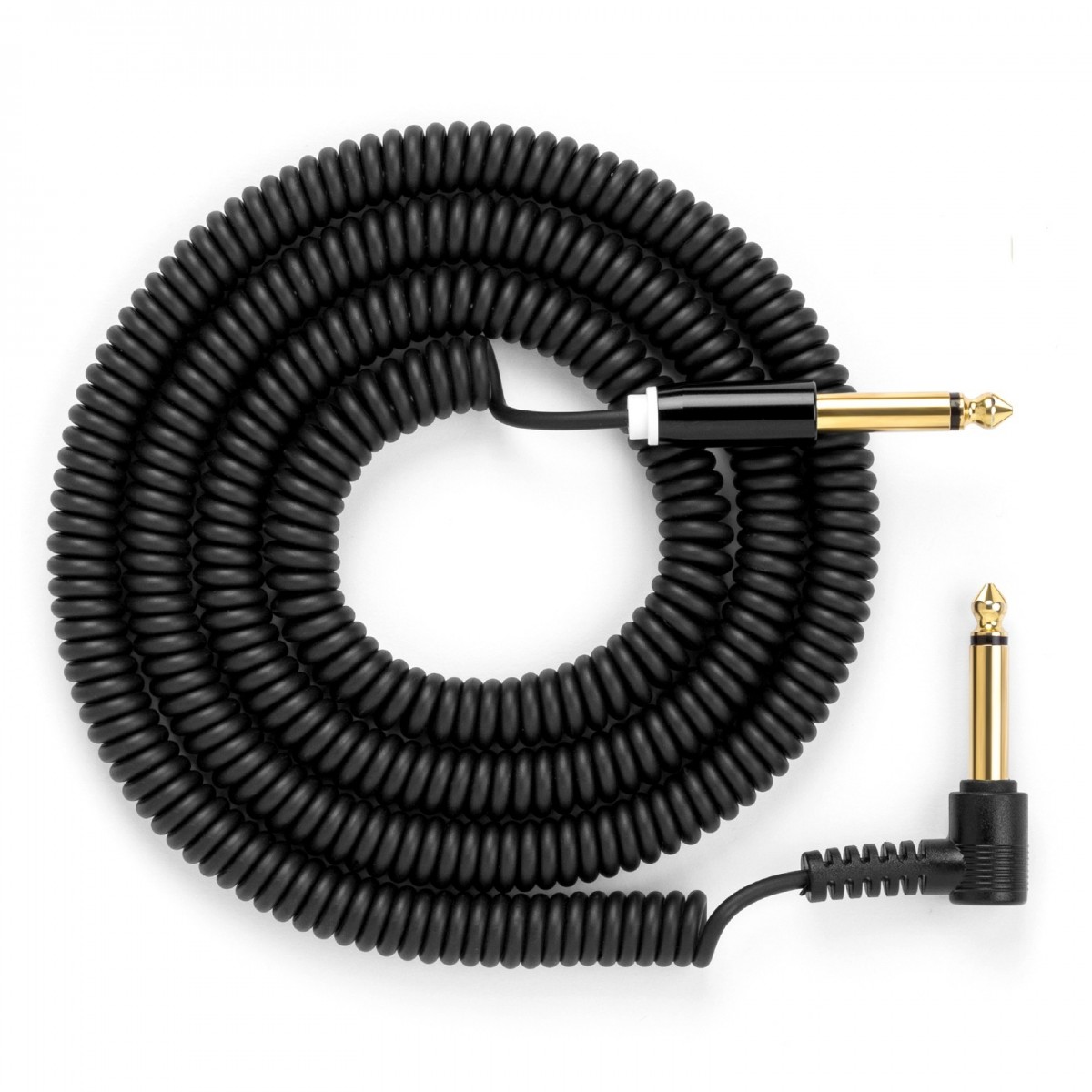 MyVolts Candycords 6.35mm Straight-Angled Coiled Cable 100cm Black