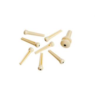 Planet Waves Injected Molded Bridge and End Pins Ivory and Black Dot