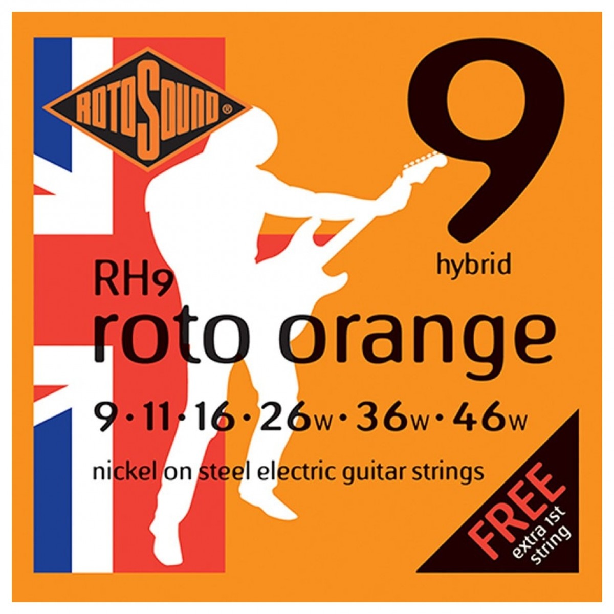 Rotosound RH9 Roto Orange Hybrid Nickel Guitar Strings 09-46