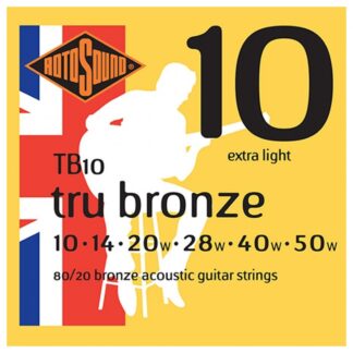 Rotosound Tru Bronze TB10 Brass Alloy Acoustic Guitar Strings 10-50