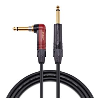 Studiospares Pro Neutrik Silent Mogami Guitar Cable Angled Jack 1m Black