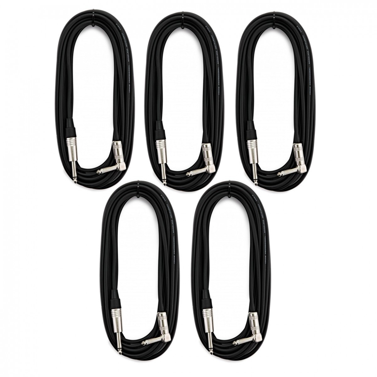 Venom SIDEWINDER-20 Angled-Straight Guitar Lead 20ft (5 Pack)