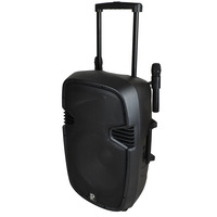 15" Portable PA Speaker Battery Powered with Radio Mic and Bluetooth