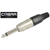 Jack Plug Mono 6.35mm-1/4" Metal Body With Strong Cable Grip