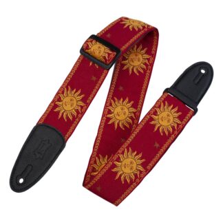 Levys Jacquard Weave W Leather Back & Ends 2 Sun Design Red