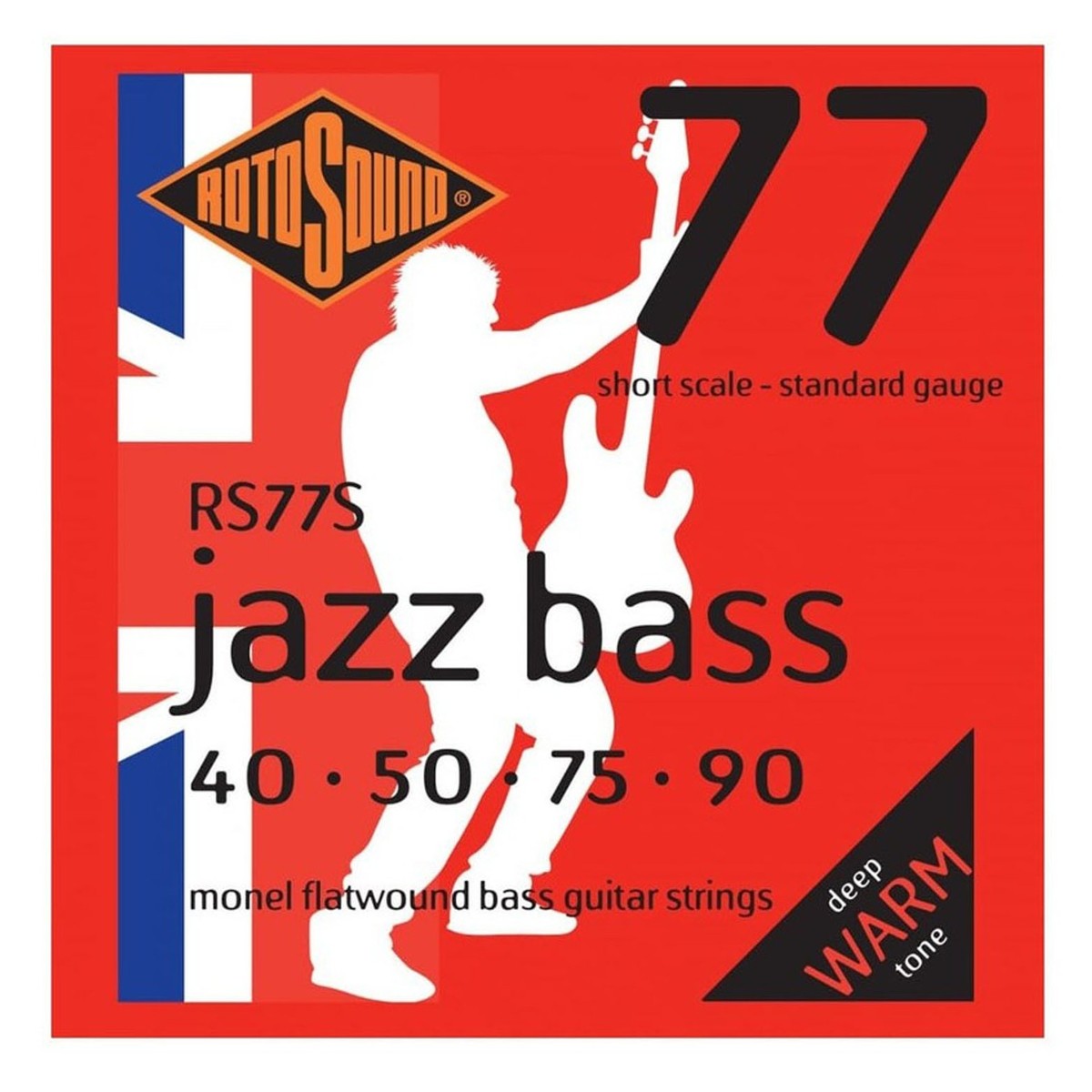 Rotosound RS77S Jazz Bass Flatwound Bass Guitar Strings 40-90