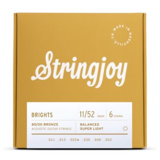 Stringjoy Brights Super Light Gauge (11-52) 80/20 Bronze Acoustic Guitar Strings