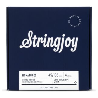 Stringjoy Light Gauge (45-105) 4 String Long Scale Nickel Wound Bass Guitar Strings