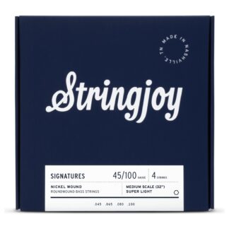 Stringjoy Super Light Gauge (45-100) 4 String Long Scale Nickel Wound Bass Guitar Strings