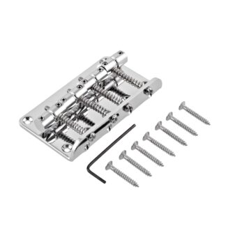 Guitarworks 4-Saddle Bass Guitar Bridge Chrome