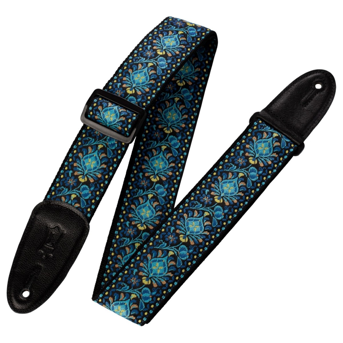 Levys Hootenanny 2" Jacquard Weave Guitar Strap Blue Floral
