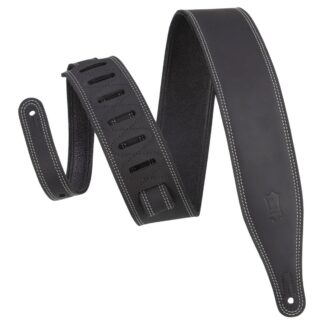 Levys Like Butter 2.5" Premium Leather Guitar Strap Black