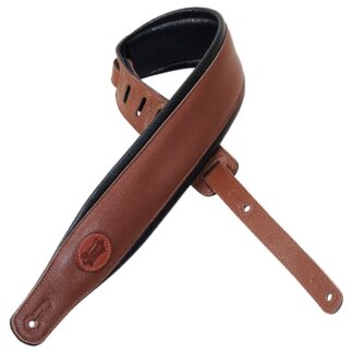 Levys Signature Legacy 3.25" Leather Guitar Strap Brown