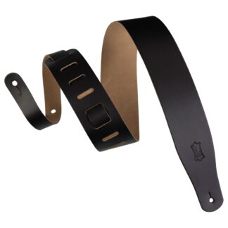 Levys Streamline 2.5" Leather Guitar Strap Black