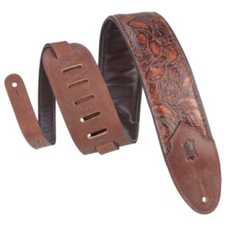 Levys Sundance 3" Embossed Leather Guitar Strap Brown