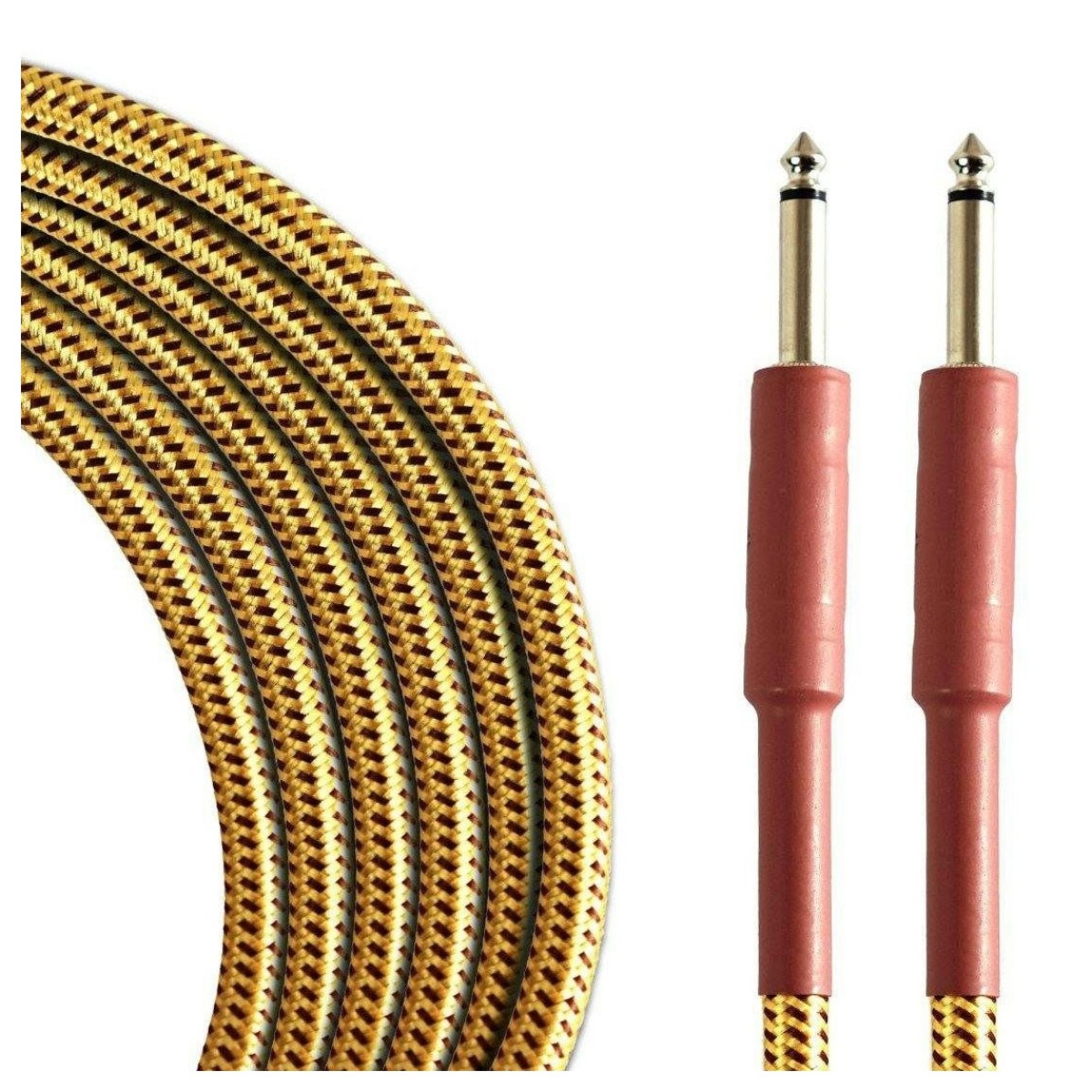 Tourtech 6m/20ft Braided Tweed Straight Guitar Cable