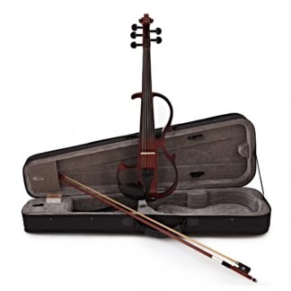 5 String Electric Violin by Gear4music Trans Red
