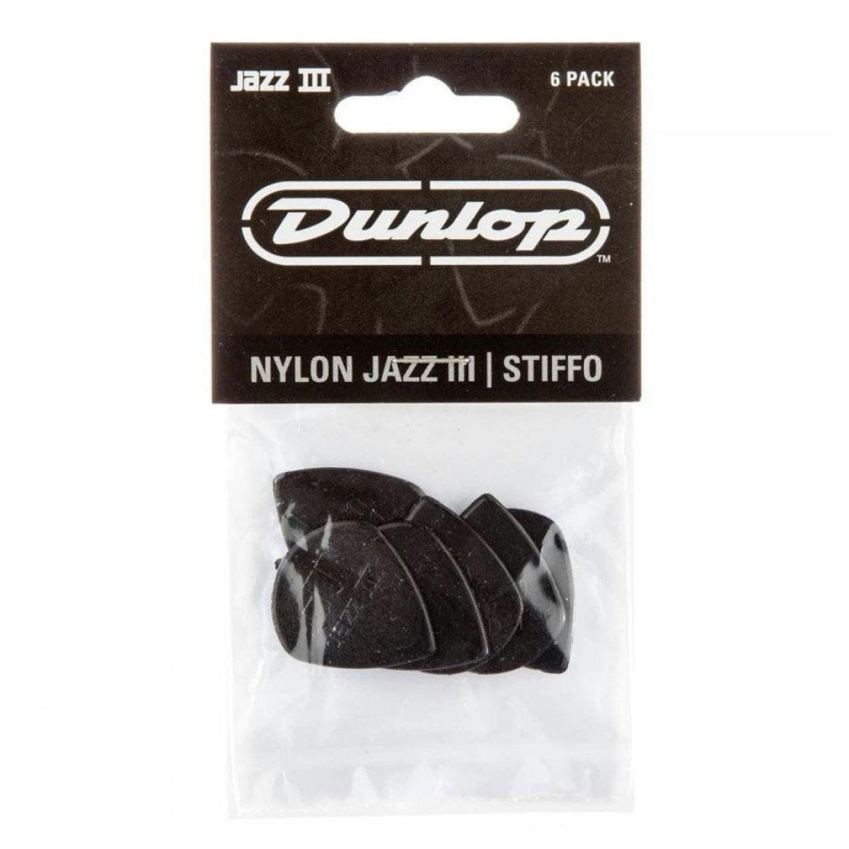 Dunlop 47P3S Jazz III Picks Black 6 Pack