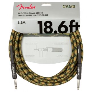 Fender Professional 18.6ft Straight Instrument Cable Woodland Camo
