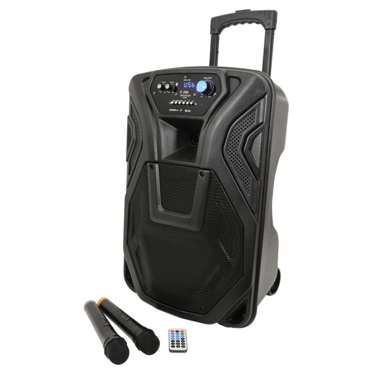 QTX Busker 12 PA with VHF Mics Media Player & Bluetooth
