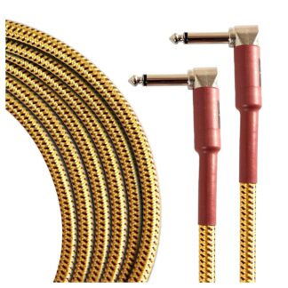 Tourtech 6m/20ft Braided Tweed Angled Guitar Cable